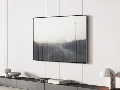 500 tv wall kit 10 modern minimal living room zone 3D model