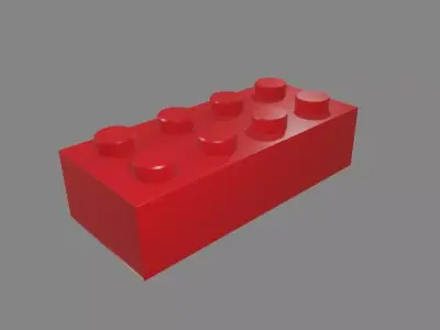 Plastic Brick Low-poly 3D model