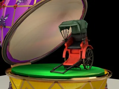 Chinese gold Ingot with Russia Faberge egg  3D model