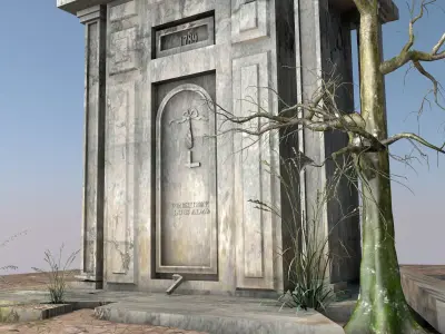 Cemetery 3d model Low-poly 3D model