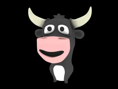 Bull Cartoon  Low-poly 3D model