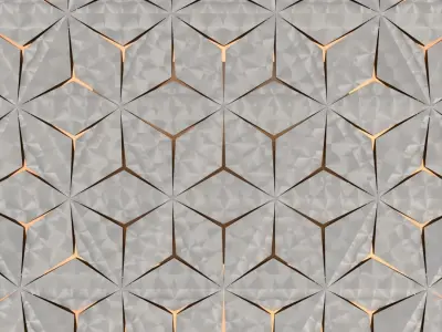 3D Hexagon Panel Low-poly 3D model