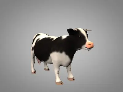 Cow or bull Low-poly 3D model