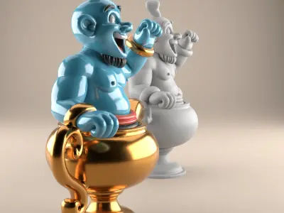 Fun Genie Lamp 3D STL File for Desk Decor Toys 2 3D print model