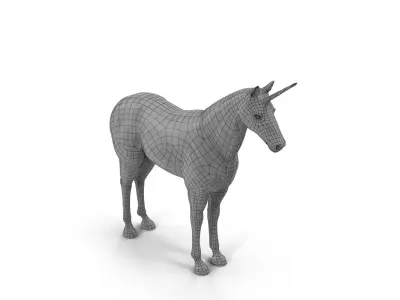 Unicorn with rainbow mane 3D model