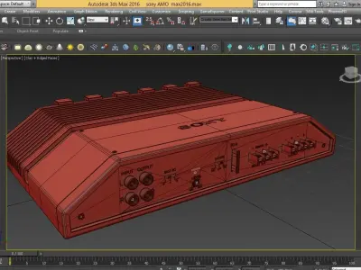 Amplifier sony car audio Low-poly 3D model