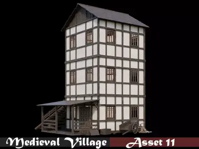 Medieval Village Asset 11 - 4K Textures Game Ready Low-poly 3D model