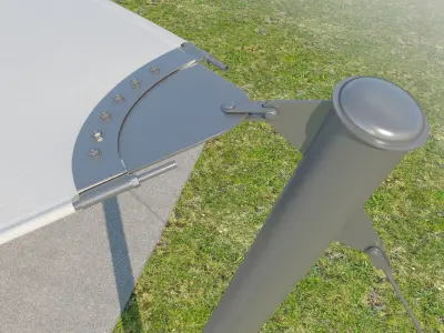 Detailed tensile membrane structure system 3D model