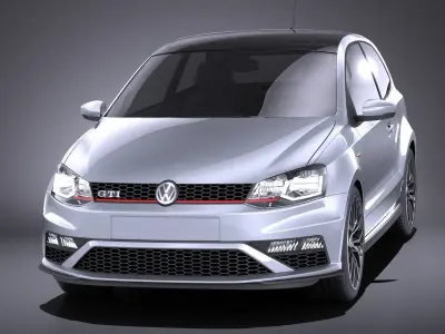Volkswagen Polo GTi 3-door 2015 VRAY 3D model