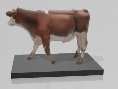 White and Brown Cow 3D Printable Model STL OBJ 3D print model