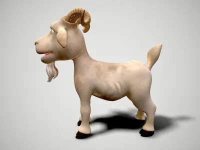 cartoon goat Low-poly 3D model
