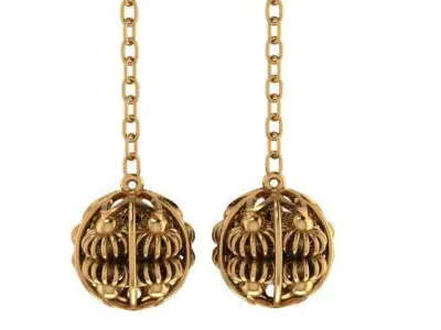 A lovely flower pair of earrings 3D print model