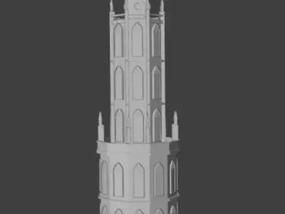 Gothic Bell Tower  Medieval Fantasy 3D Model 3D model