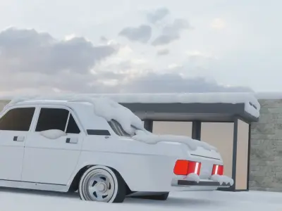 gaz 3102 volga low poly Low-poly 3D model