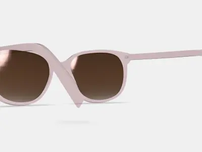 Laurel Sunglasses in Elderflower Crystal 3D model