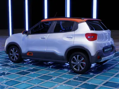 Citroen C3 Rigged 3d Model 3D model