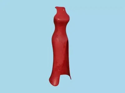 Red Female Dress - Woman Character Design Fashion Low-poly 3D model