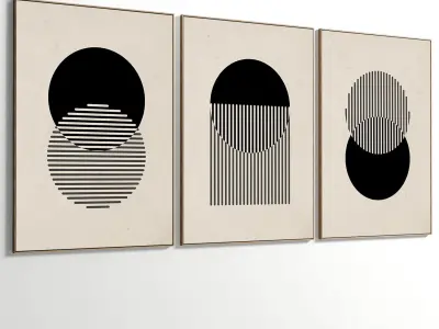 Abstract Painting Set of 3 pieces - No 37 Low-poly 3D model