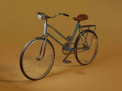 Old blue bike Free 3D model