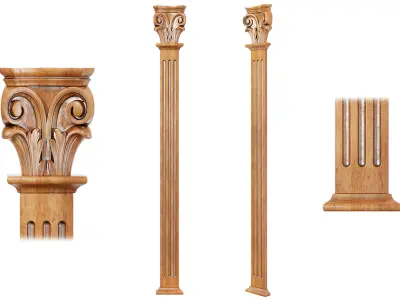 Classic pilaster 02 3D model