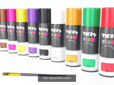 Pack 6 Paint Containers Colors 3D Model Collection