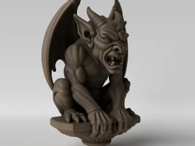 Wall Gargoyle Sculpture Gothic and Fantasy Decor 3D print model