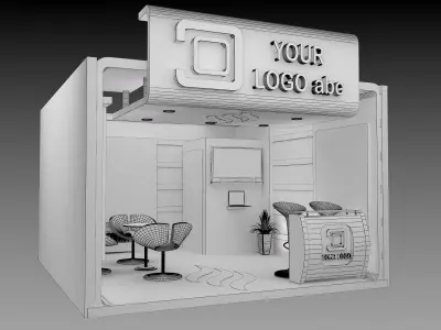 Booth Exhibition Stand a597a  3D model