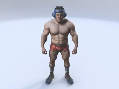 Wrestling 3D model