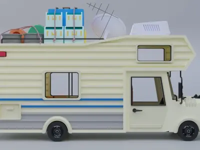 Traveling Van Low-poly 3D model