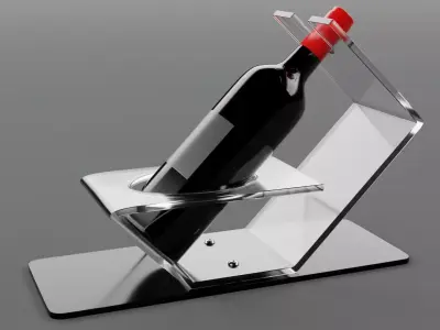 Wine bottle display Low-poly 3D model