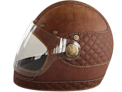 Leather moto helmet 3 3D model