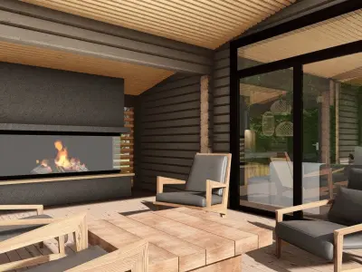 3D model of a wooden house 3D model 5