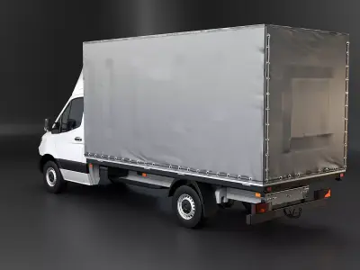Mercedes Sprinter Curtain Side Tautliner Van 3D Model  3D model