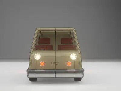 MiniTruck car with lights 3D model