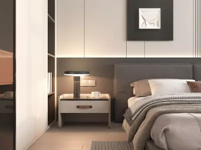 Modern Bedroom Scene 42 3D model