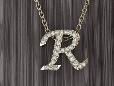 Jewelry Alphabet Pendant R 3D print model