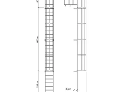 Fire Escape Stairs 3D model