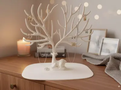 Deer Tree Accessories stand 3D print model