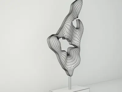 Teak Wood Table Top Decoration 3D model