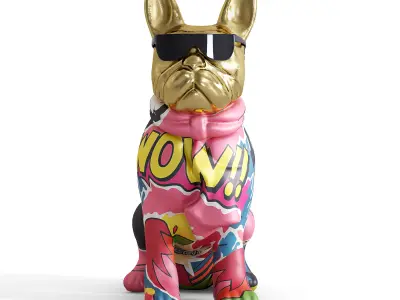 Graffiti Dog Figurine 3D model