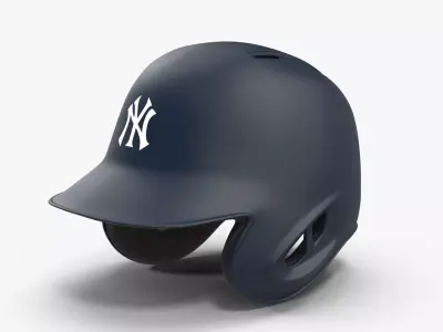 Baseball Helmet Two Sided Deep Blue Matte Low-poly 3D model