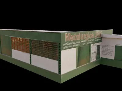 barracao de metalurgico Low-poly 3D model
