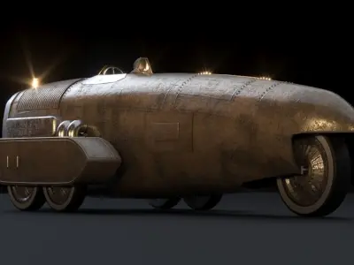 Vintage Race Car 3D model