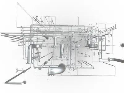 Process Plant UAE - Piping 3D print model
