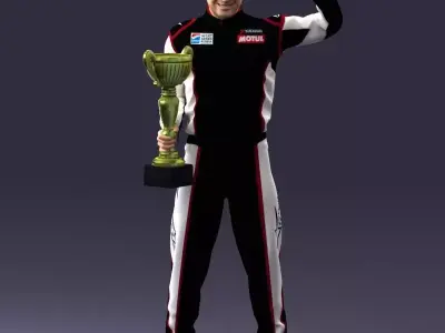 000179 Race Car Driver Champion 0906 3D model
