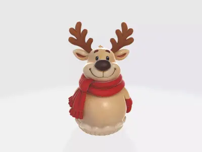 Cute Christmas Reindeer Figurine Holiday Reindeer Winter  3D print model