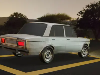 car vaz 3d model  Low-poly 3D model