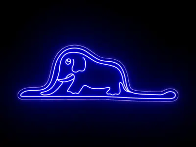 The Little Prince Elephant Neon Sign 3D model
