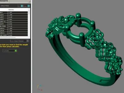 Rings for Women Womens Rings Stone Ring Ready STL 3DM Models  3D print model 5