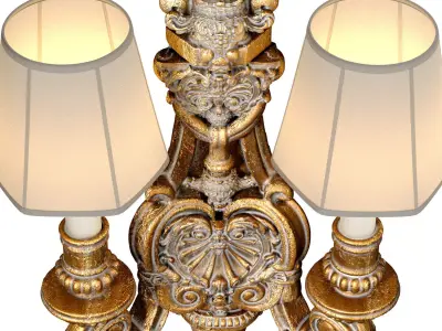 Bronze Large Antique Classic baroque Wall Lamp Sconce 3D model